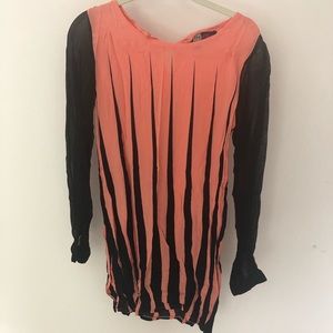 Motel Rocks Mesh Sleeve Pink & Black dress